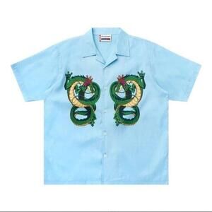 Hypland SHIRTS DB TWIN SHENRON BUTTON UP SHIRT (POWDER BLUE)